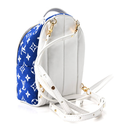 Louis Vuitton Jacquard Velvet Monogram Palm Springs Backpack Mini Blue 2 of 9