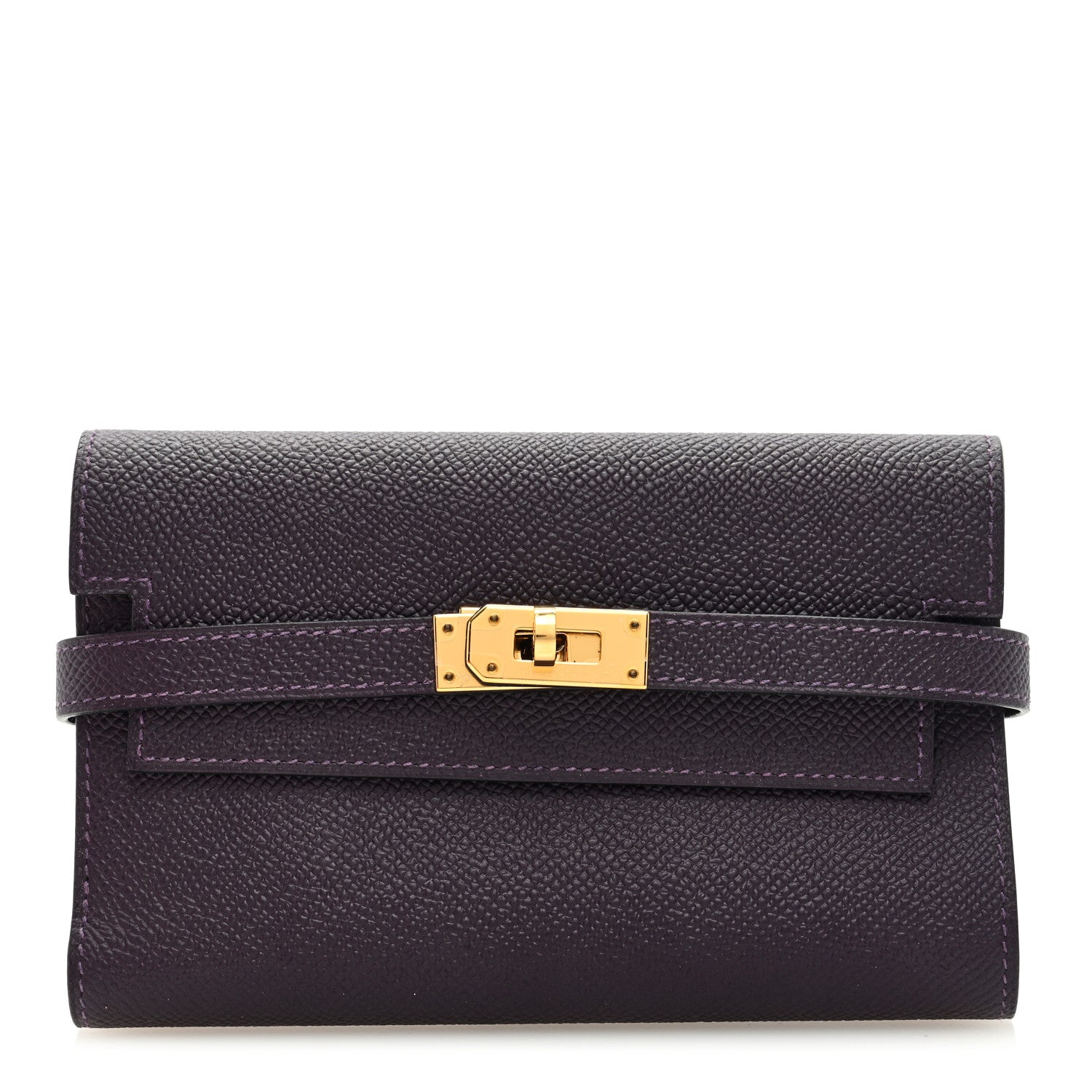 Hermes Epsom Verso Medium Kelly Wallet Raisin Anemone 1 of 7