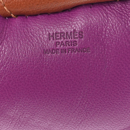 Hermes Milo Lambskin Grigri Rodeo Horse Bag Charm GM Anemone Bleu Izmir Fauve 3 of 4