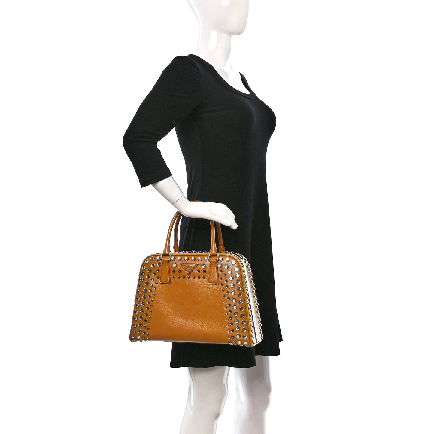 Saffiano Vernice Crystal Bag Cammeo