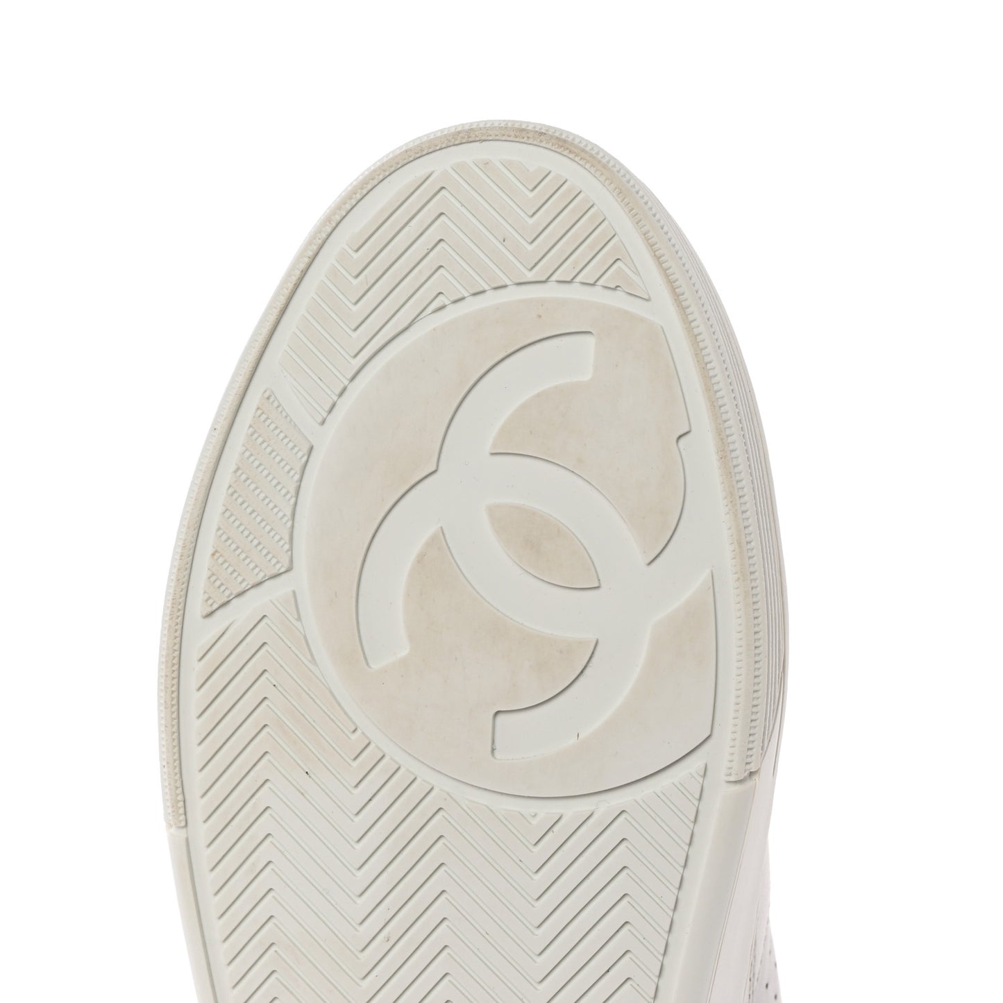 Calfskin CC Womens Sneakers 38.5 White