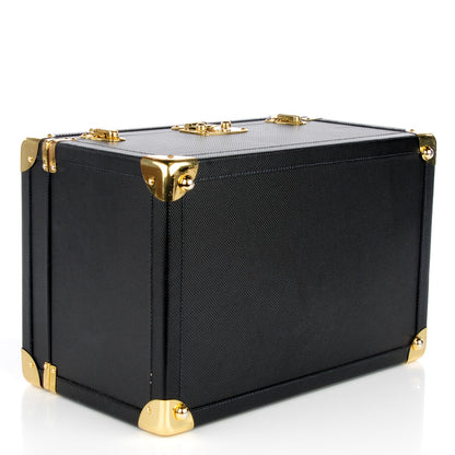 Bottega Veneta Vintage Stamped Calfskin Vanity Trunk Black 6 of 11