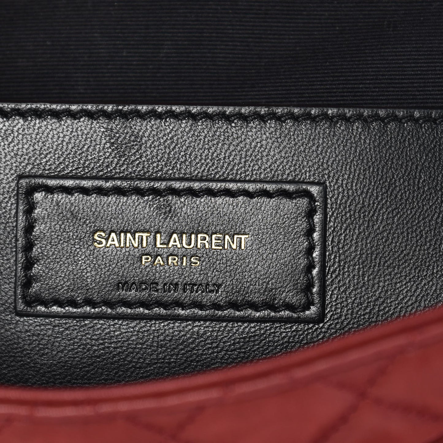Metallic Calfskin Tri-Quilt Monogram Medium College Bag Red