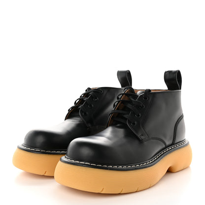 Bottega Veneta Calfskin The Swell Lace Up Ankle Boots 41 Black Natural Rubber 3 of 9