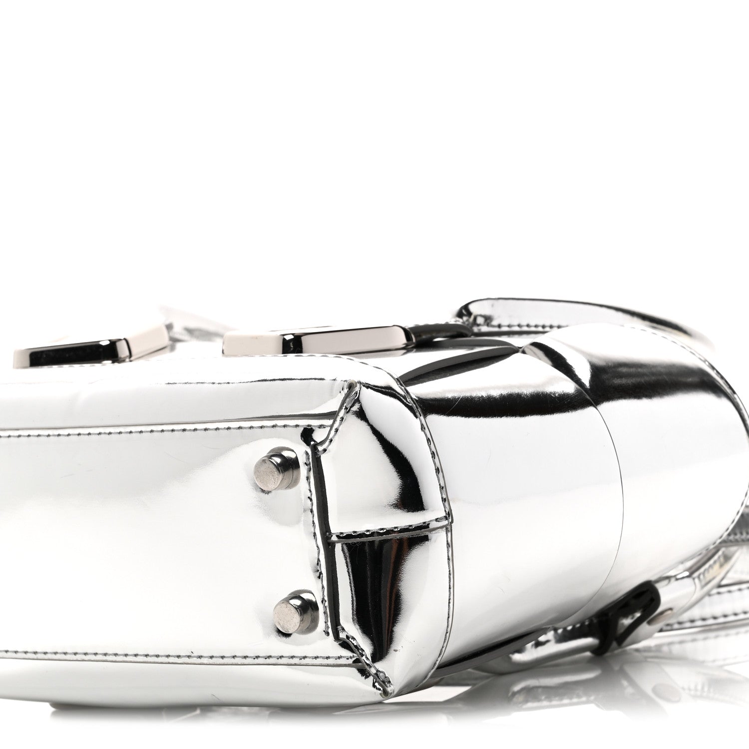 Bottega Veneta Mirror Laminated Nappa Maxi Intrecciato Mini Arco