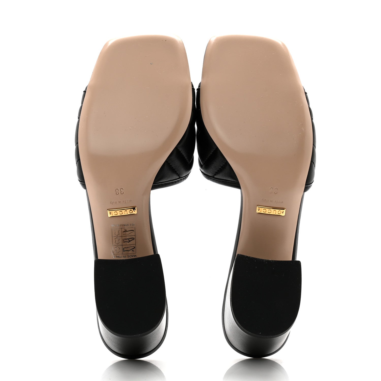 Gucci Nappa Matelasse GG Marmont 55mm Slide Sandals 38 Black 5 of 10