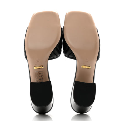 Gucci Nappa Matelasse GG Marmont 55mm Slide Sandals 38 Black 5 of 10