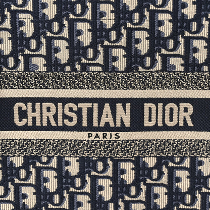 Christian Dior Oblique Calfskin Small Book Tote With Strap Blue Multicolor 8 of 10