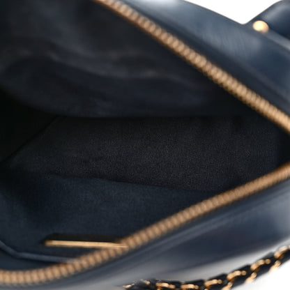 Salvatore Ferragamo Hammered Calfskin Lydia Bow Camera Bag Navy 5 of 11