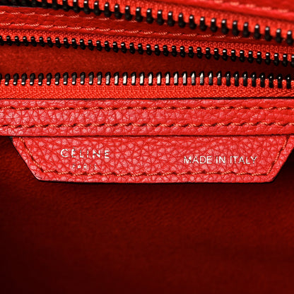 Celine Drummed Calfskin Micro Luggage Coquelicot 8 of 10