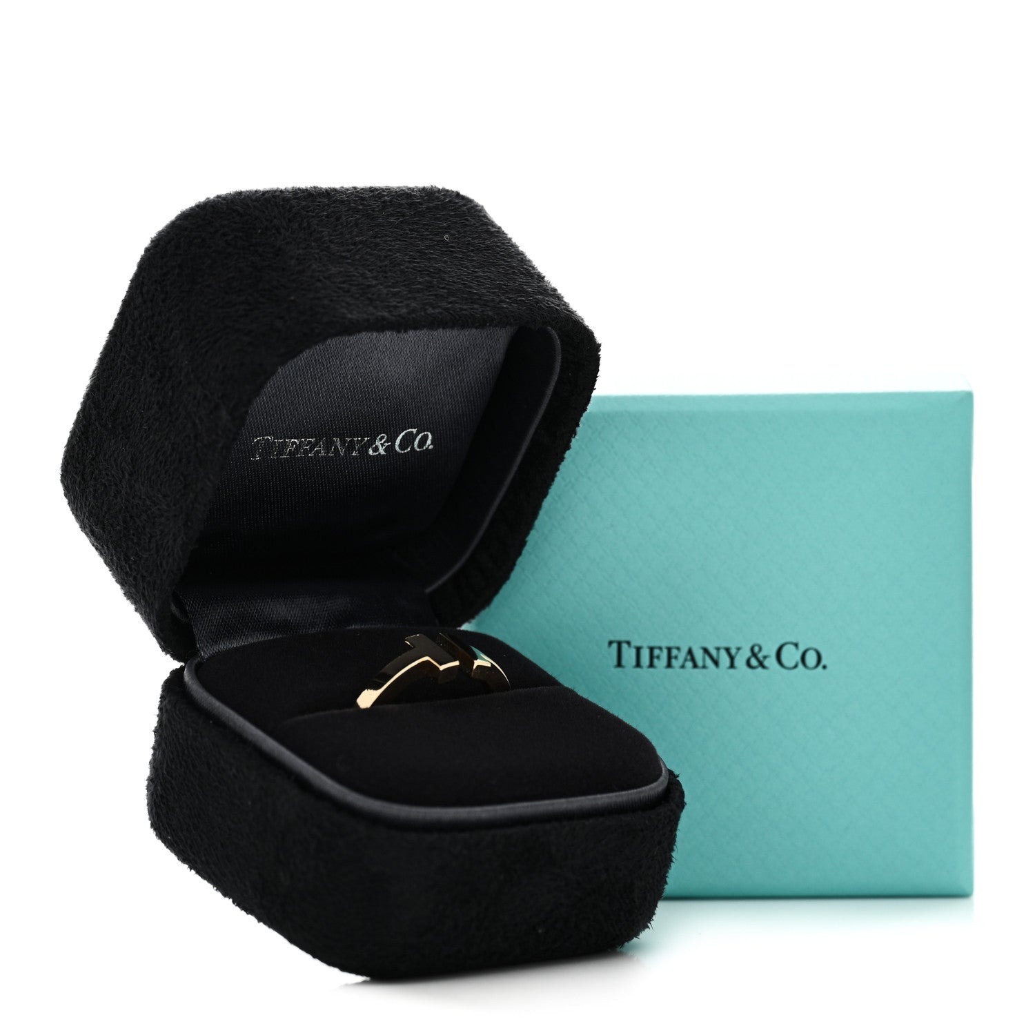 Tiffany 18K Yellow Gold T Square Ring 56 7.5 4 of 4