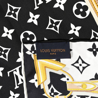 Louis Vuitton Silk Monogram Confidential Square Scarf Black 4 of 4