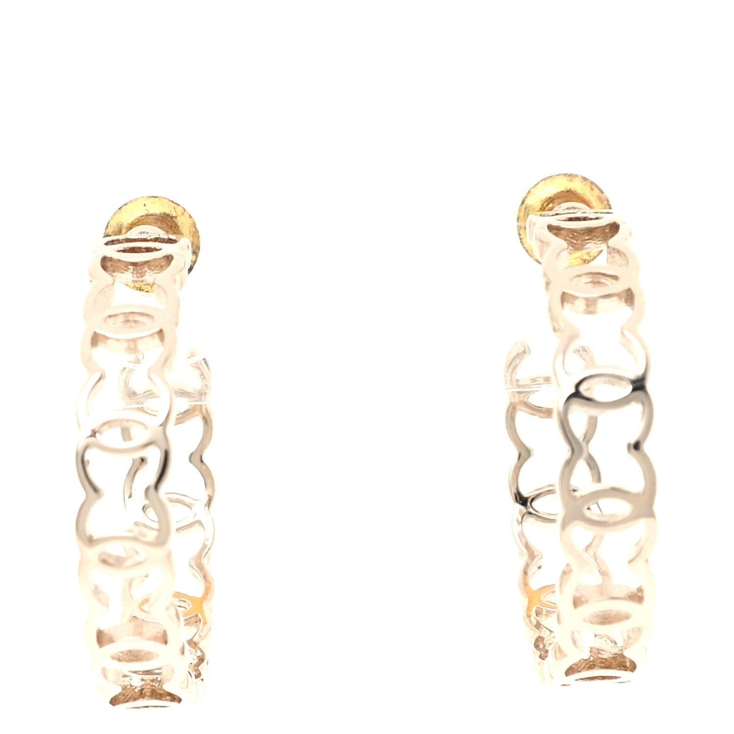 Chanel Metal CC Hoop Earrings Gold 1 of 3