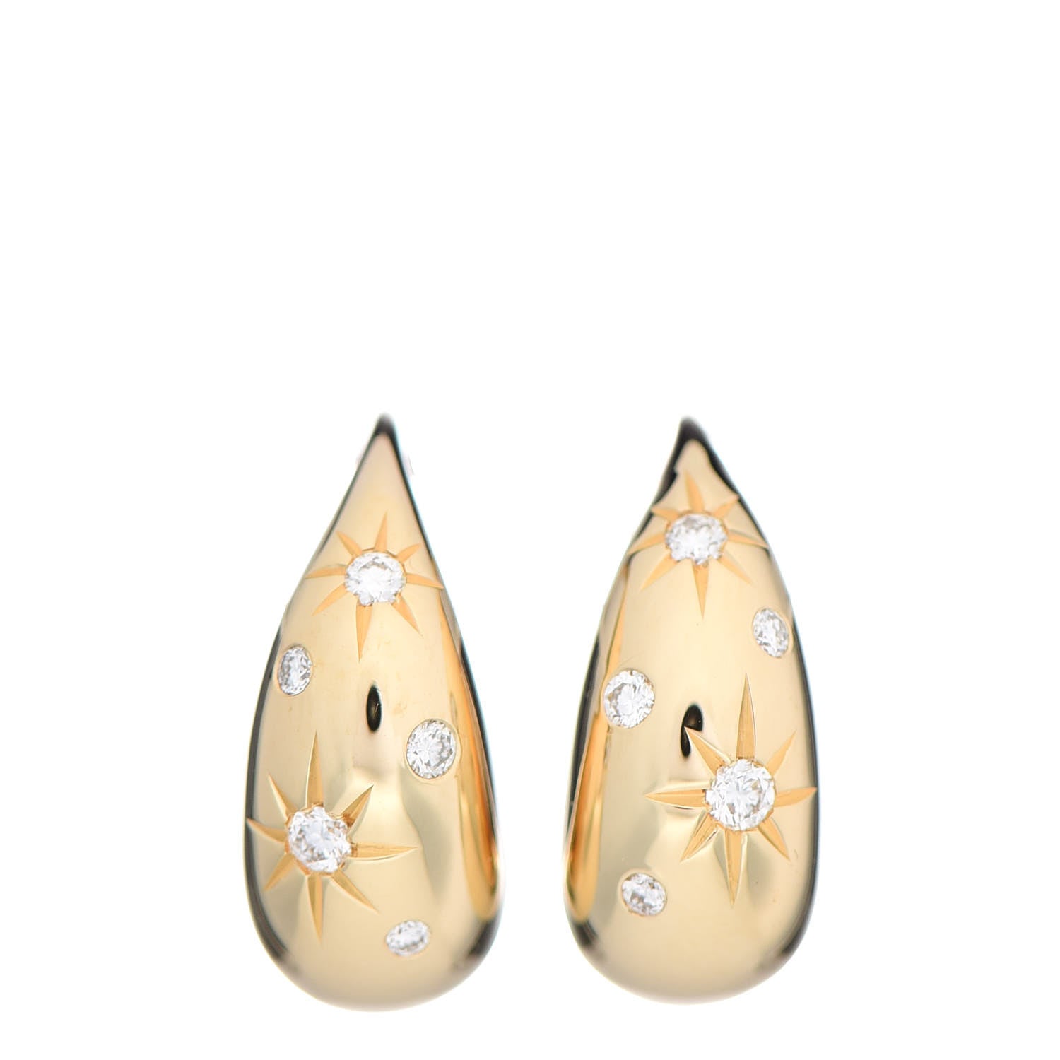 David Yurman 18K Yellow Gold Diamond Pure Form Pod Earrings 1 of 4