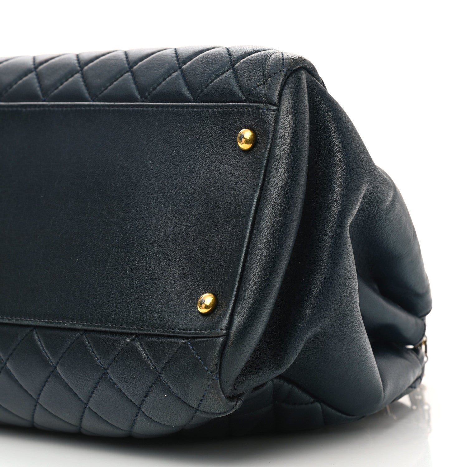 Chanel Calfskin Quilted Shoulder Bag Navy Blue 10 of 11