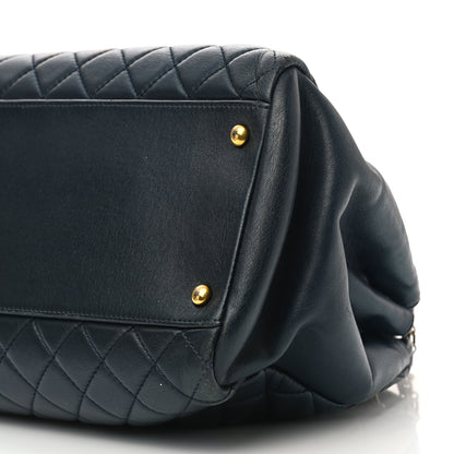 Chanel Calfskin Quilted Shoulder Bag Navy Blue 10 of 11