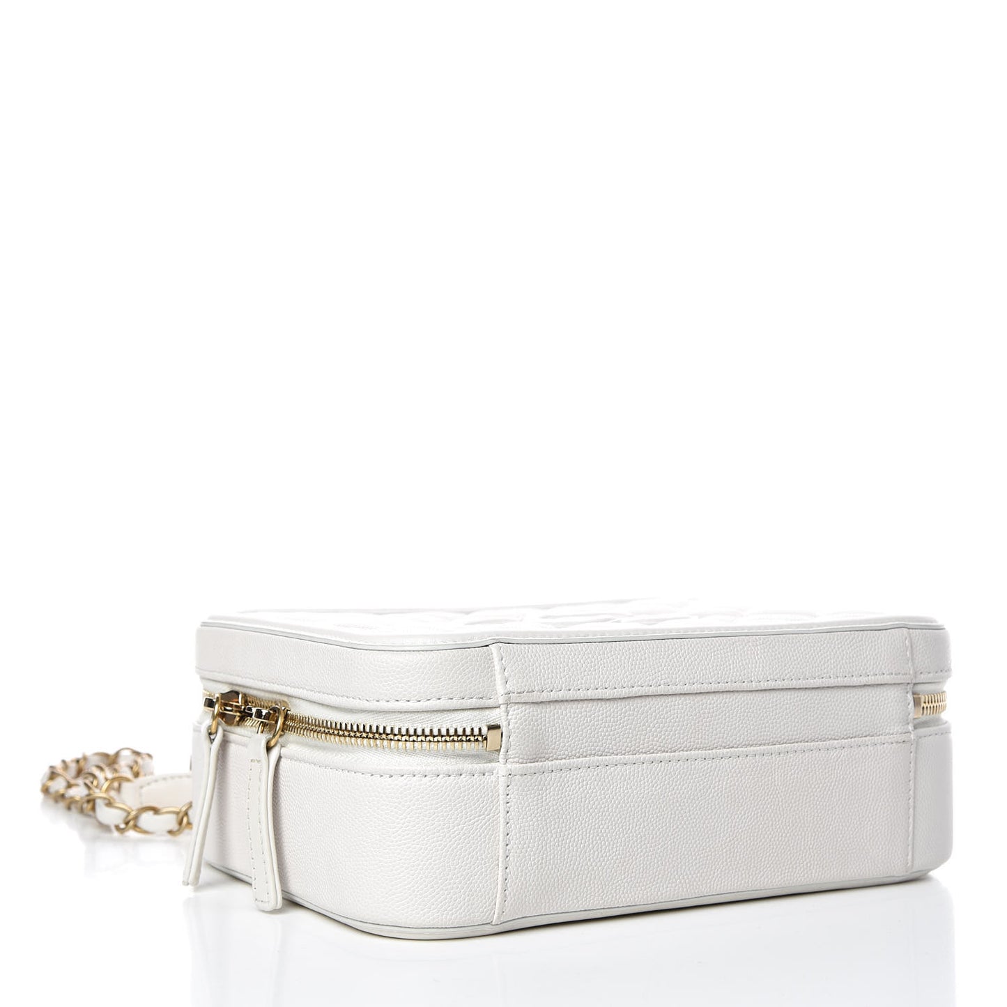 Caviar Quilted Medium CC Filigree Vanity Case White