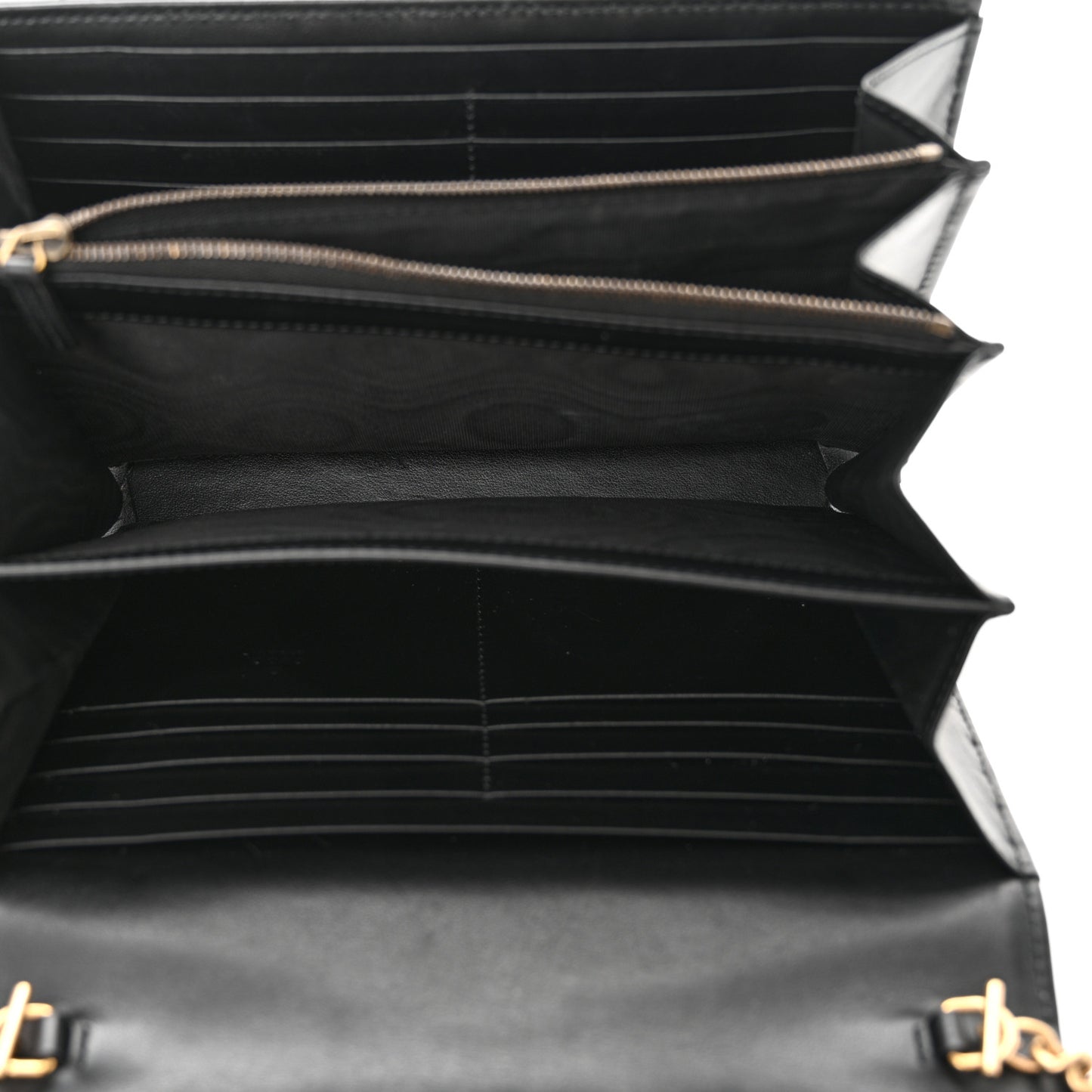 Calfskin Matelasse GG Marmont Chain Wallet Black