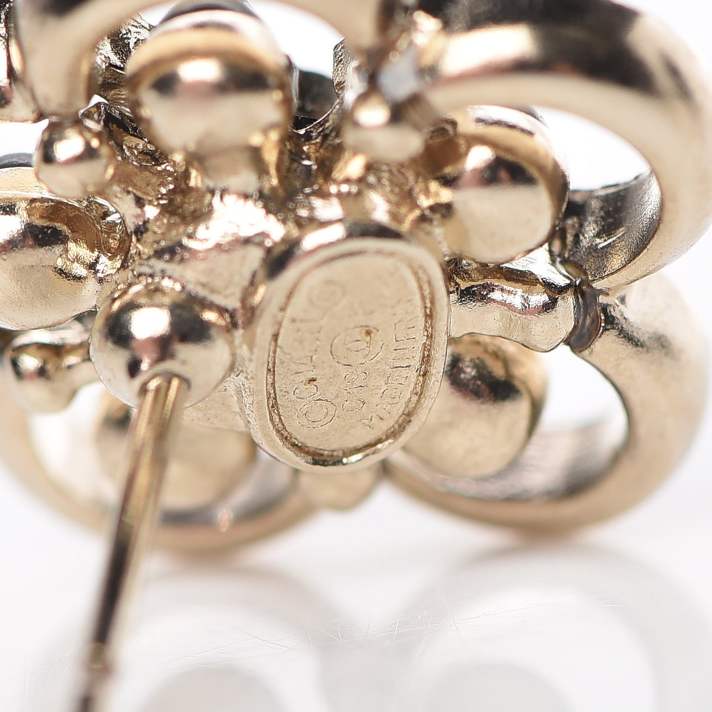 Crystal CC Camellia Earrings Black Gold