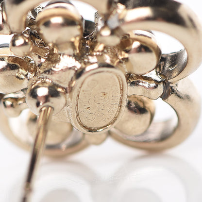 Chanel Crystal CC Camellia Earrings Black Gold 4 of 5
