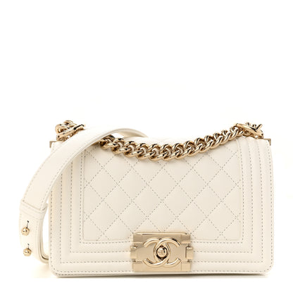 Chanel Caviar Quilted Small Boy Flap White 1 of 11