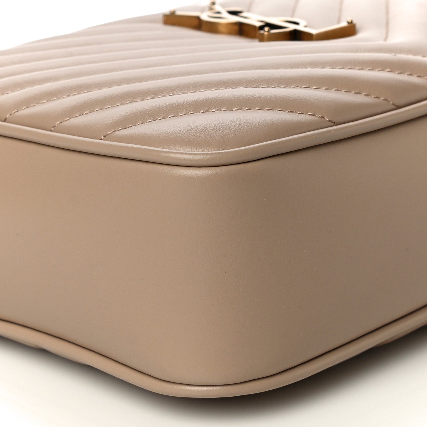 Saint Laurent Calfskin Matelasse Monogram Lou Camera Bag Dark Latte 9 of 10