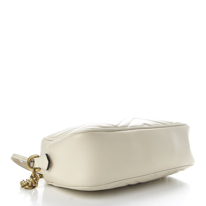 Gucci Calfskin Matelasse Small GG Marmont Chain Shoulder Bag White 4 of 10
