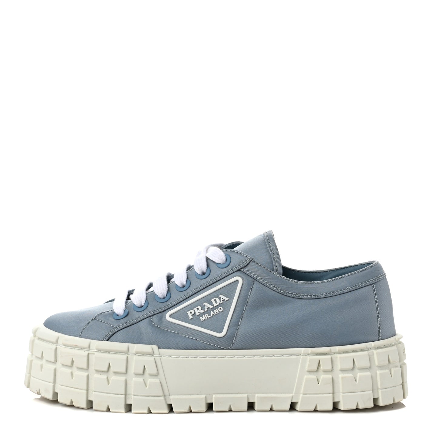 Re-Nylon Gabardine Triangle Logo Double Wheel 50mm Sneakers 40 Cielo