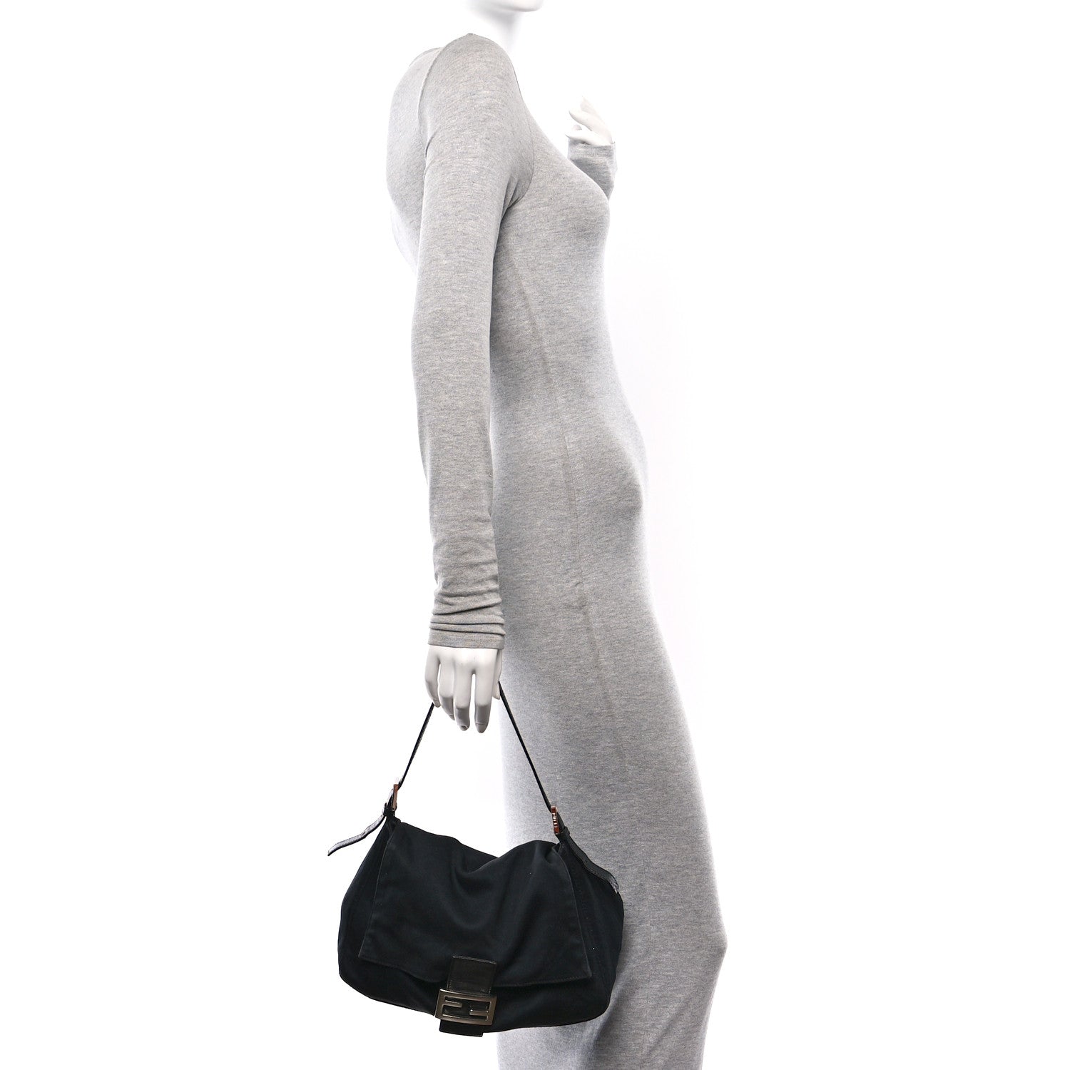 Fendi Neoprene Mama Baguette Black 2 of 12