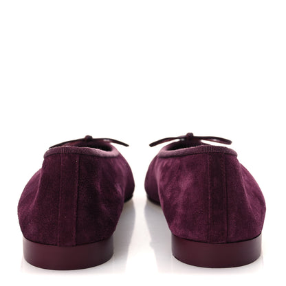 Chanel Suede Calfskin Patent Cap Toe CC Ballerina Flats 36 Burgundy 6 of 11