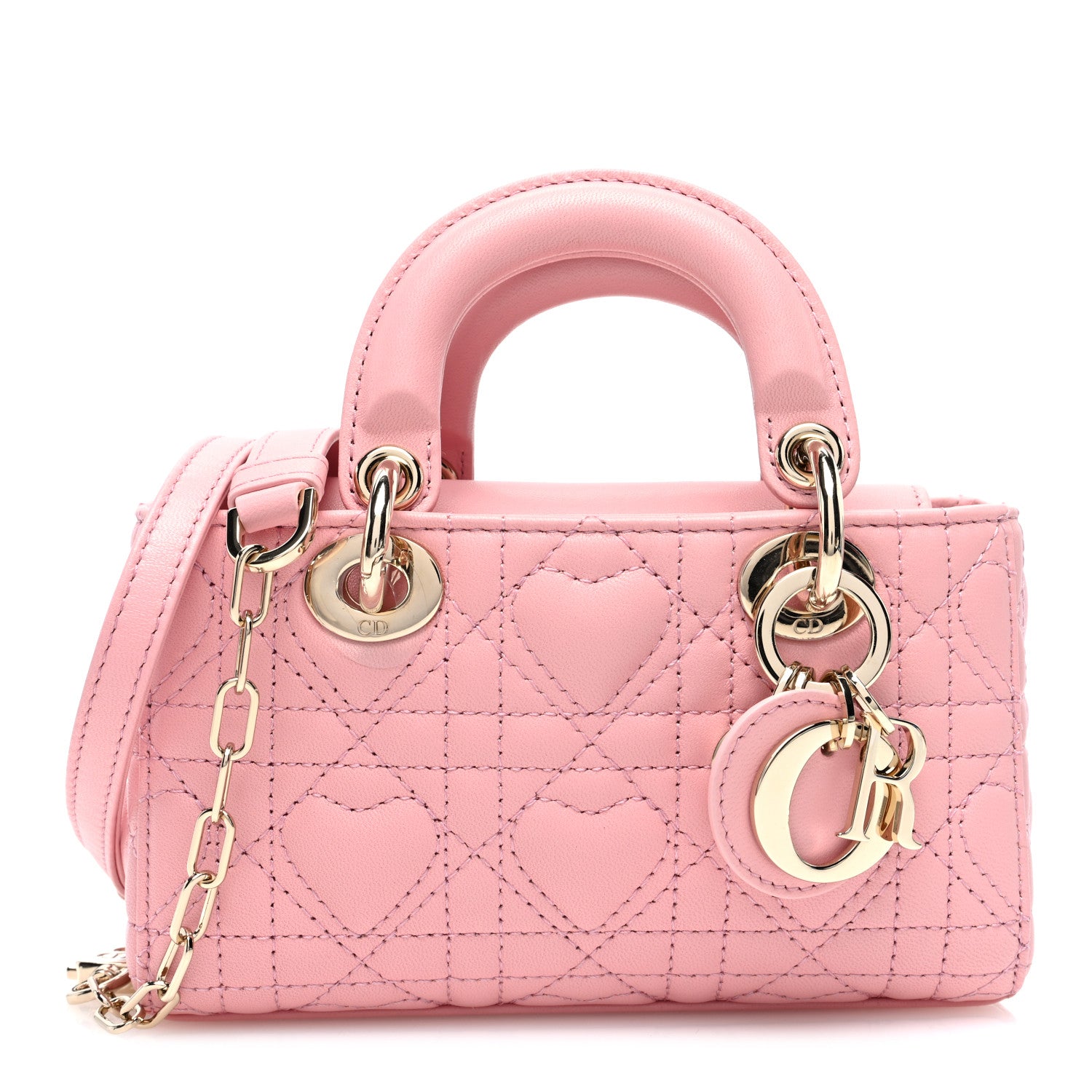 Christian Dior Lambskin Cannage Dioramour Micro Lady D-Joy Rose De Vents 1 of 9