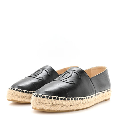 Chanel Lambskin CC Espadrilles 37 Black 4 of 9