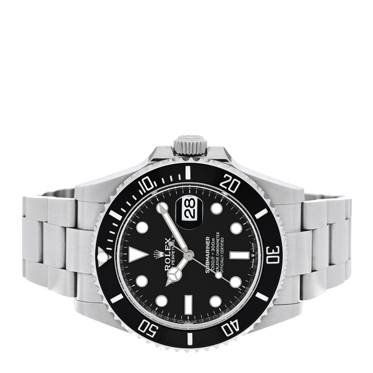Stainless Steel 41mm Oyster Perpetual Submariner Date Watch Black 126610LN