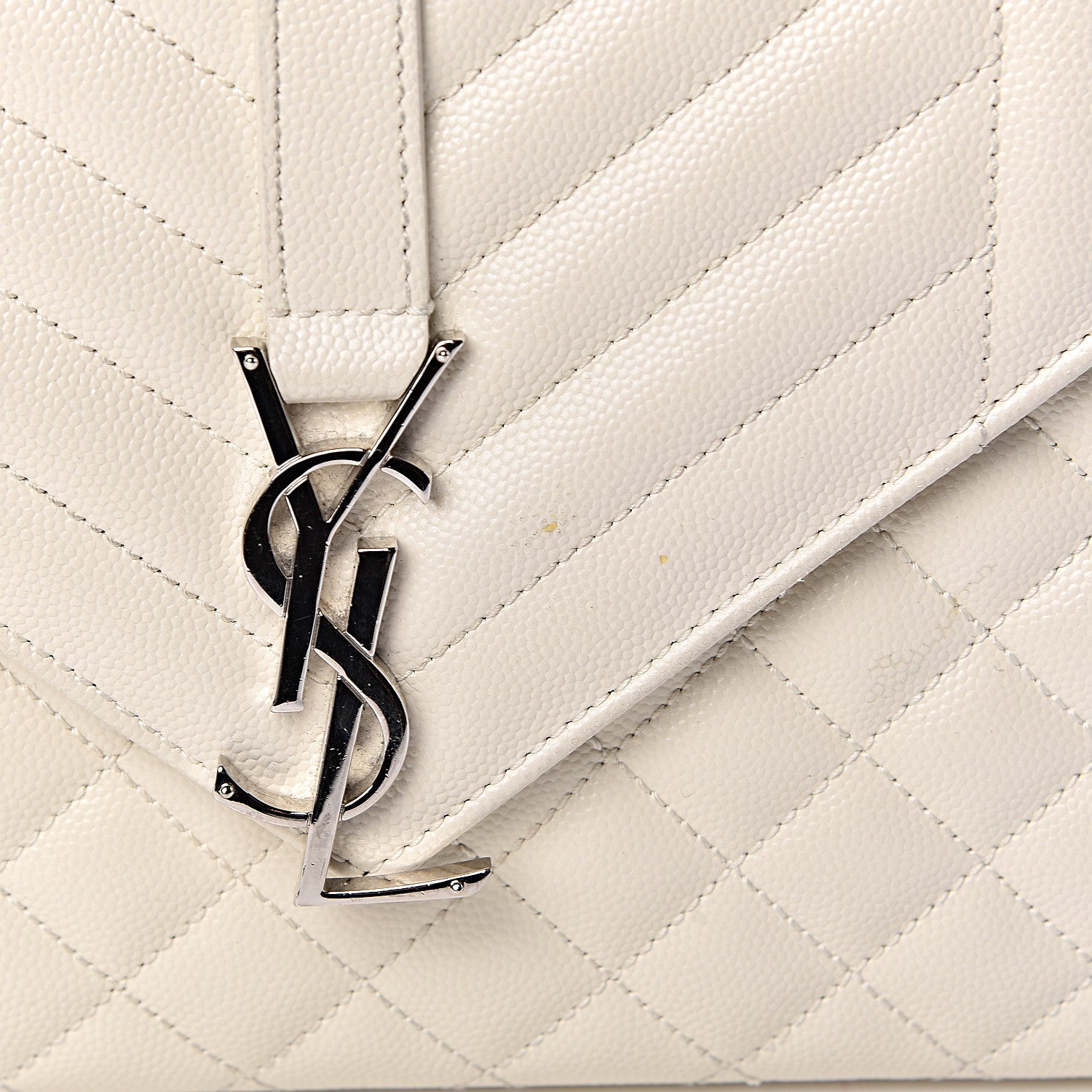 Saint Laurent Grain De Poudre Textured Mixed Matelasse Medium Triquilt Monogram Satchel Porcellana 11 of 18