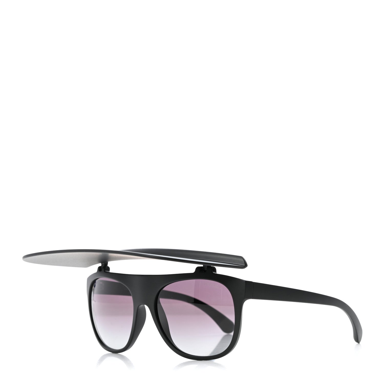Chanel Acetate Visor Sunglasses 71046 Matte Black 1 of 9