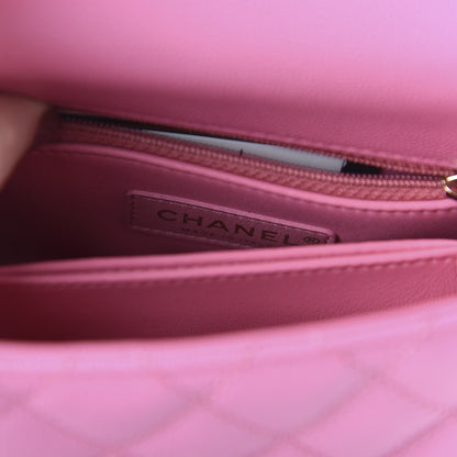 Chanel Caviar Quilted Lizard Embossed Extra Mini Coco Handle Flap Pink 8 of 11