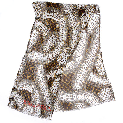Louis Vuitton Cotton Monogram Kusama Infinity Dots Pareo Scarf White 3 of 7