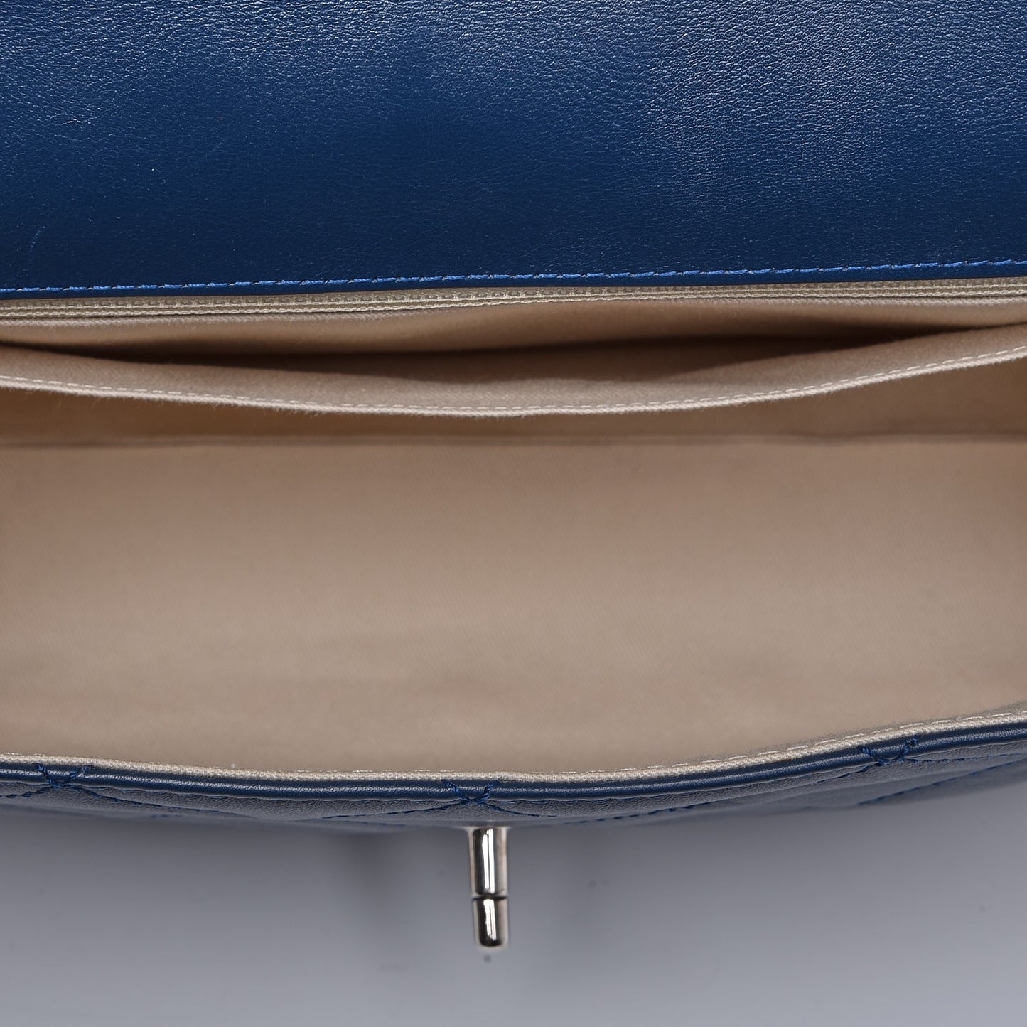 Calfskin Quilted In the Business Flap Dark Navy Blue