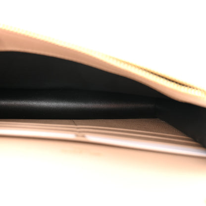 Saint Laurent Grain De Poudre Matelasse Chevron Monogram Envelope Chain Wallet Dark Beige 5 of 12