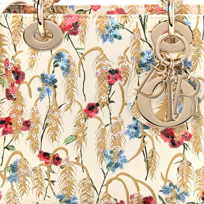 Christian Dior Calfskin Hibiscus Printed Embroidered My ABCDior Lady Dior Beige Multicolor 8 of 10