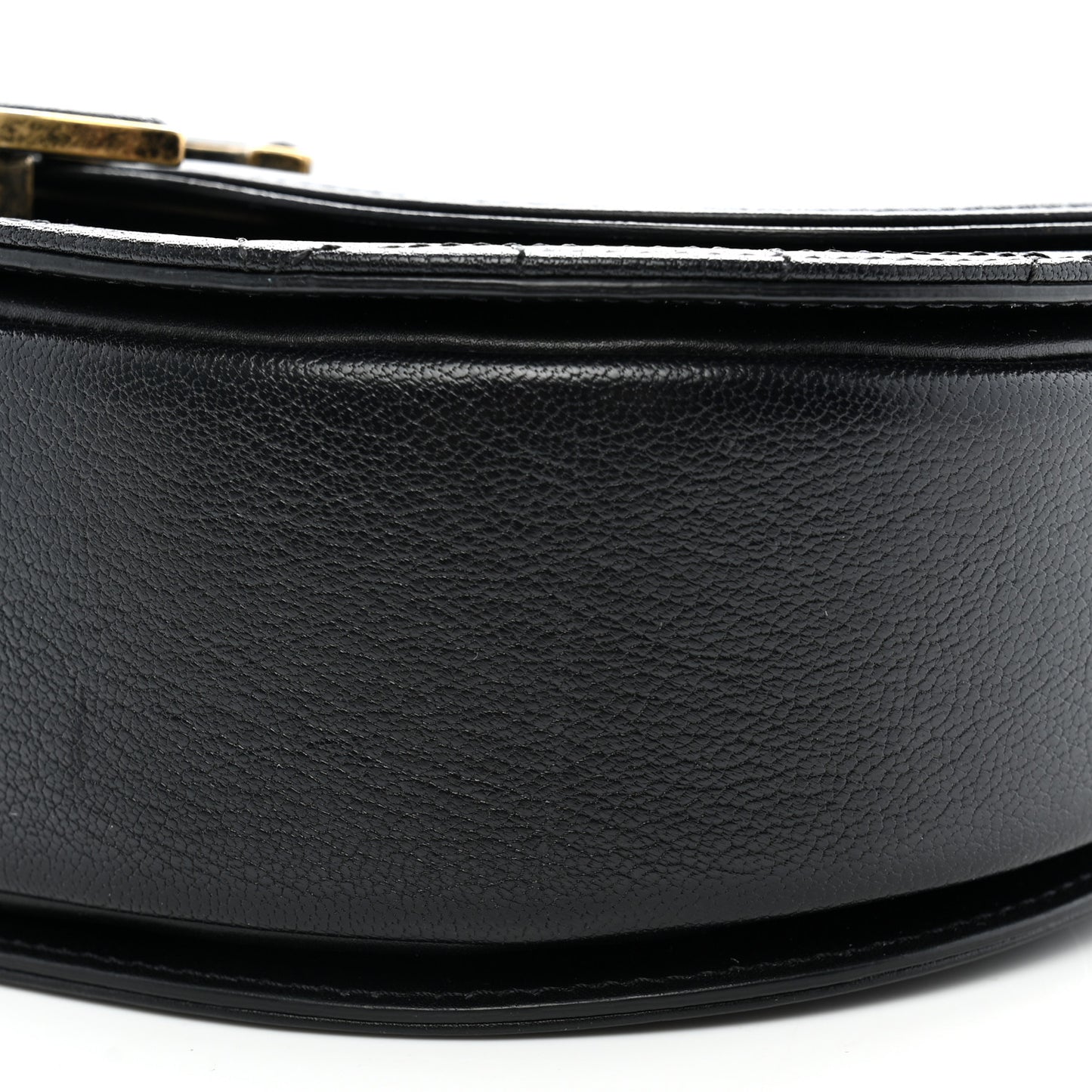 Shiny Calfskin Goatskin Quilted Medium Coco Curve Messenger Flap Black