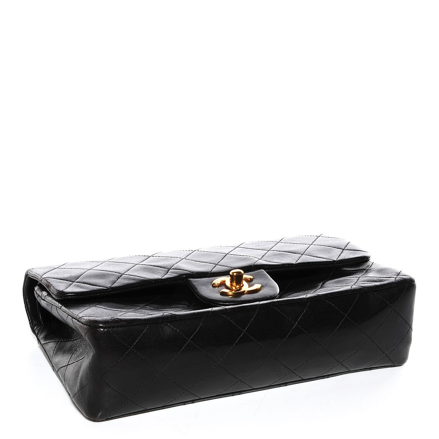 Lambskin Quilted Small Double Flap Black