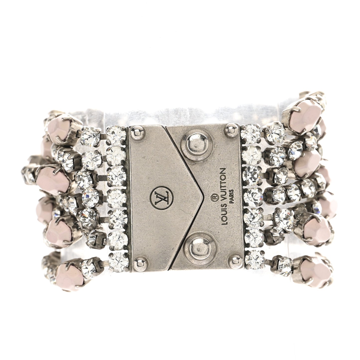 Swarovski Crystal Lock Bracelet Silver Pink