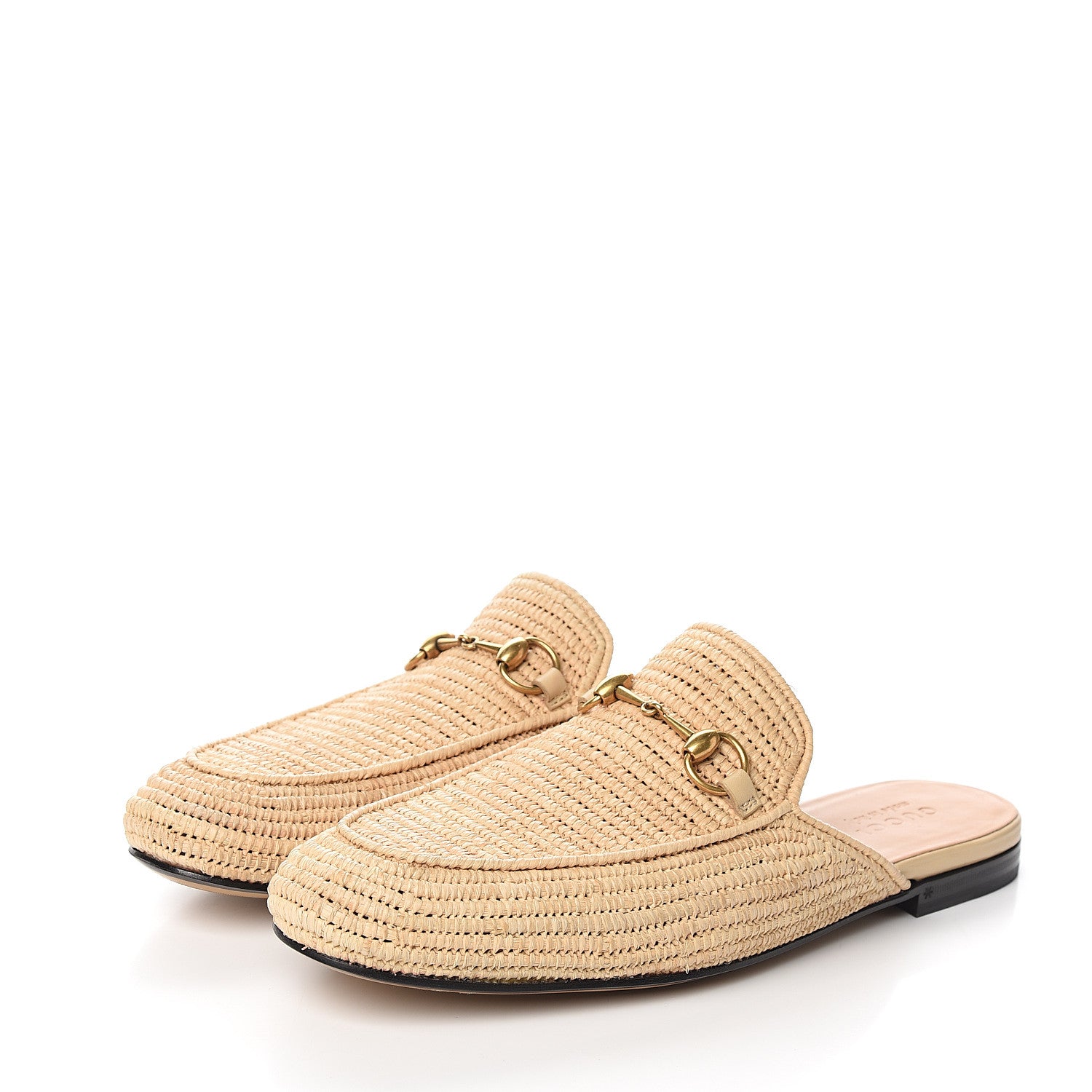 Gucci Raffia Mens Princetown Slippers 11 Naturale Sand Storm 3 of 10