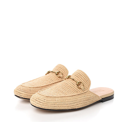Gucci Raffia Mens Princetown Slippers 11 Naturale Sand Storm 3 of 10