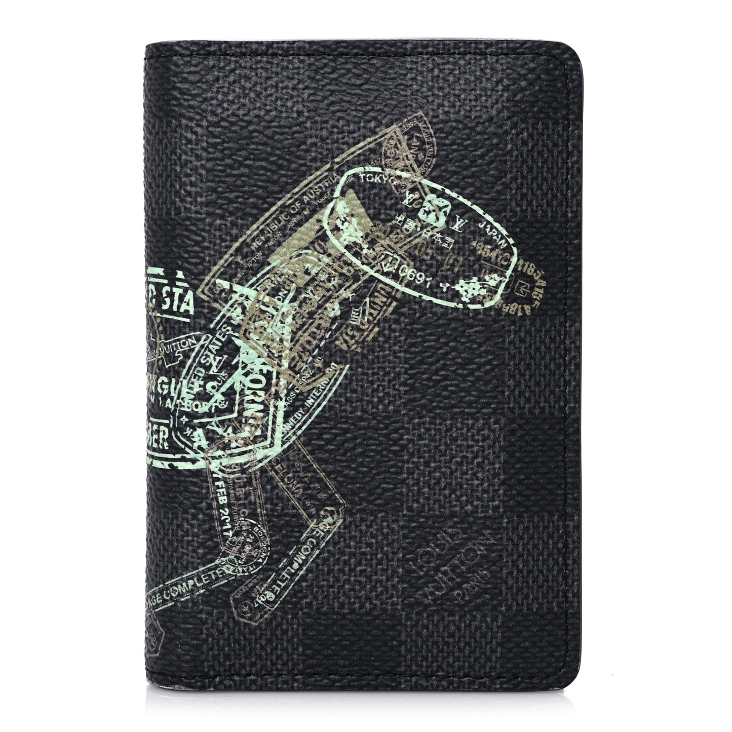 Damier Graphite Stamps Pocket Organizer NM