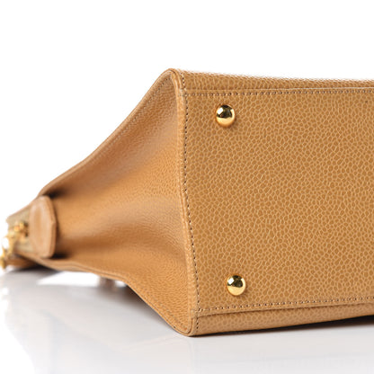 Chanel Caviar Flap Shoulder Bag Beige 10 of 16