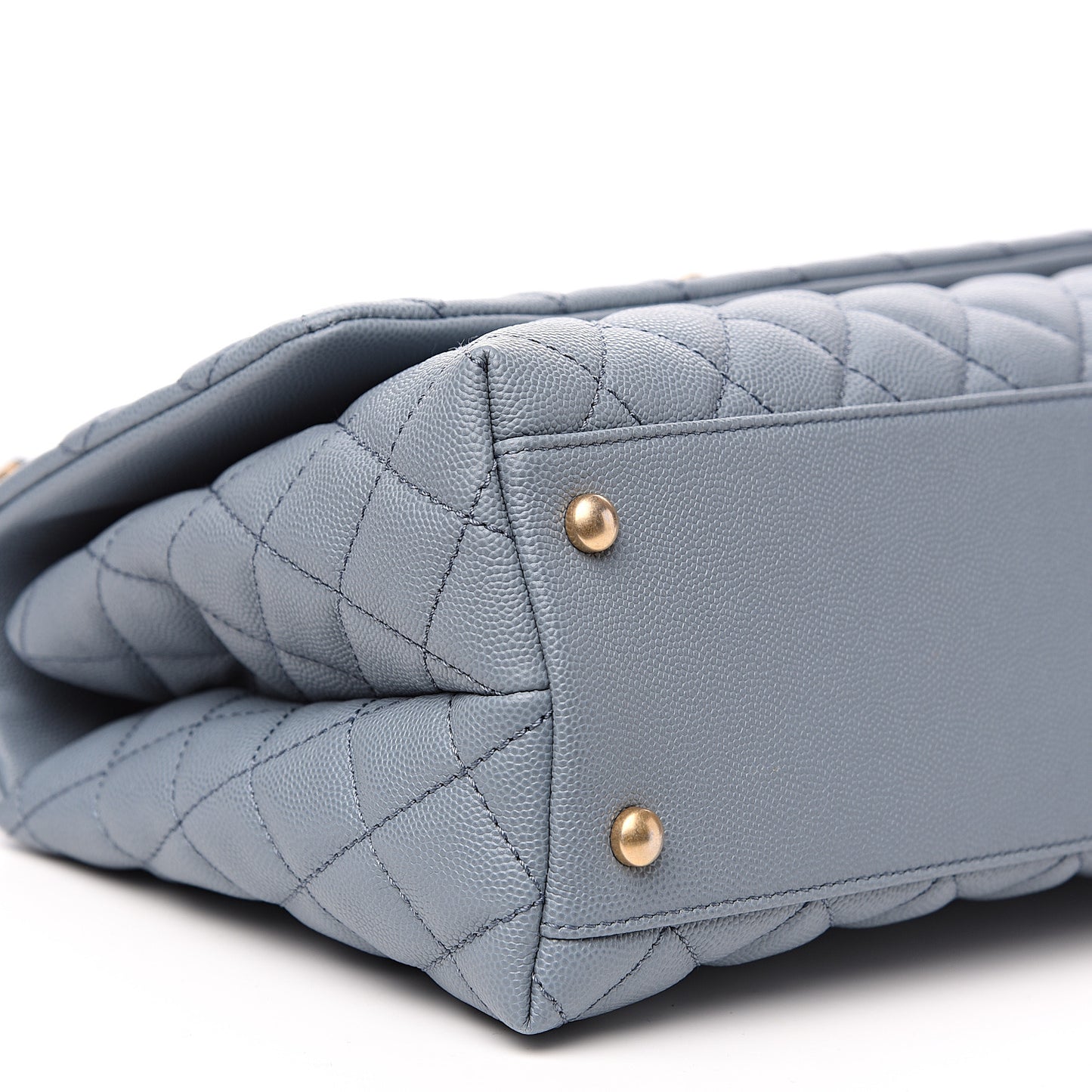 Caviar Quilted Small Coco Handle Flap Blue
