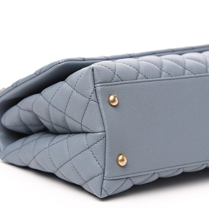 Chanel Caviar Quilted Small Coco Handle Flap Blue 8 of 9