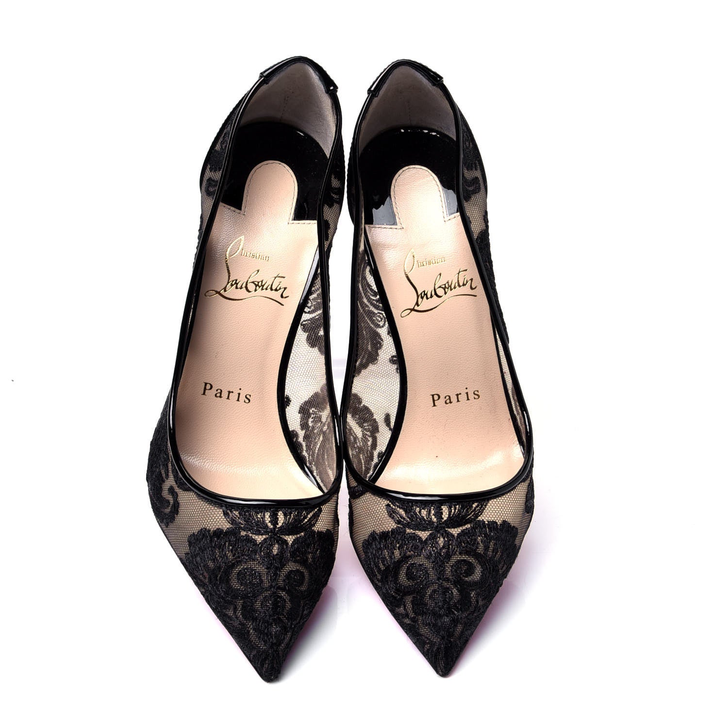 Christian Louboutin Dentelle Chantilly Follies Lace 100 Pumps 36 Black 5 of 10